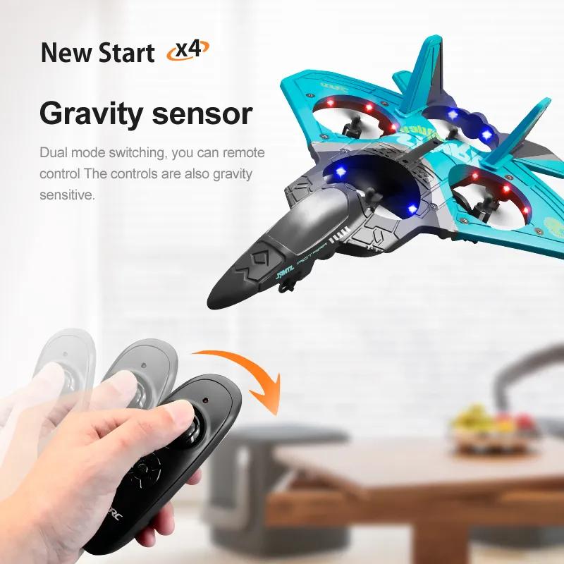 Remote Control Airplane With 360 Stunt Spin Remote & Light:  360-Degree Stunt Capabilities for High-Flying Fun