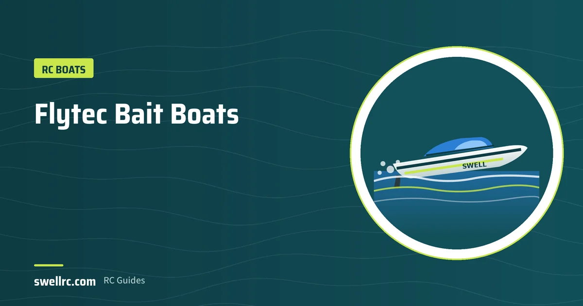 Illustration: Flytec bait boat on a lake – SwellRC RC Boats guide