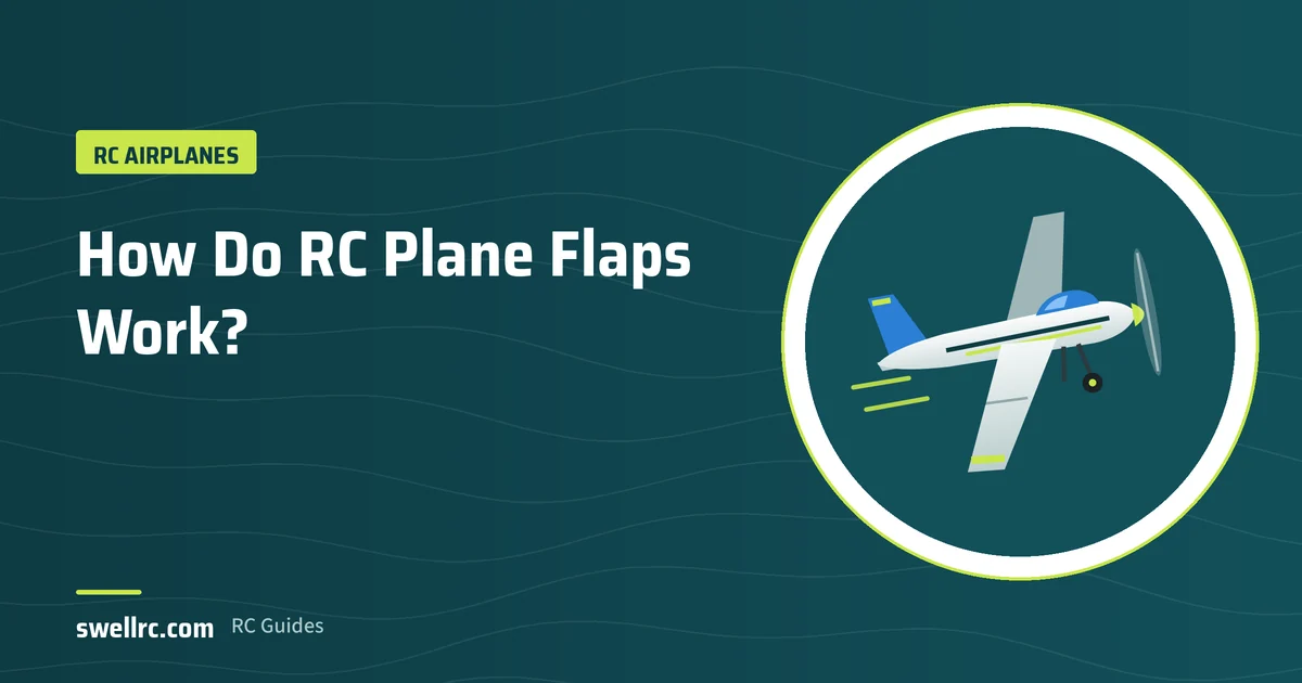 Illustration: RC plane wing with flaps lowered – SwellRC RC Airplanes guide