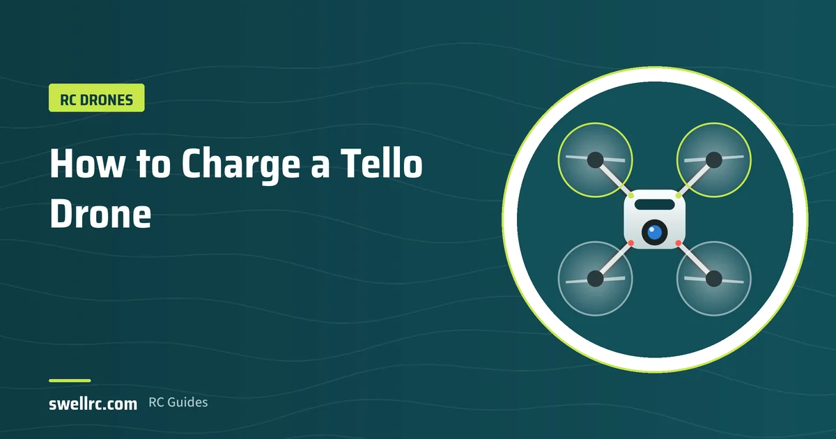 Illustration: Charging a Tello drone battery – SwellRC RC Drones guide