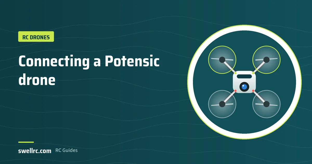 Illustration: Potensic drone connected to a phone – SwellRC RC Drones guide