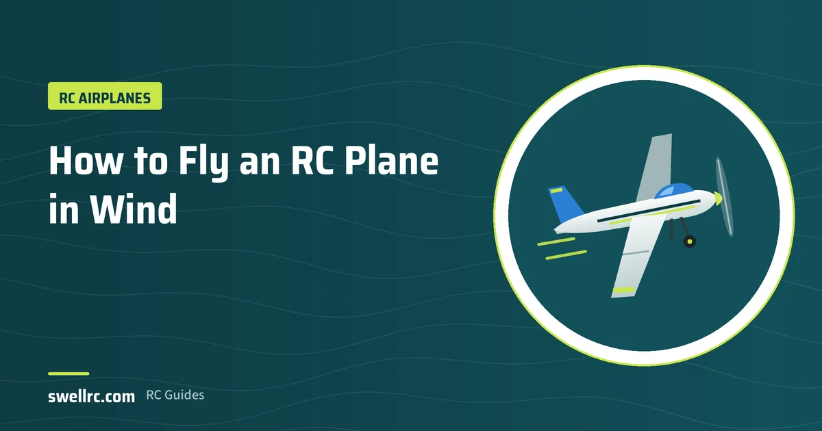 Illustration: RC plane flying in wind – SwellRC RC Airplanes guide