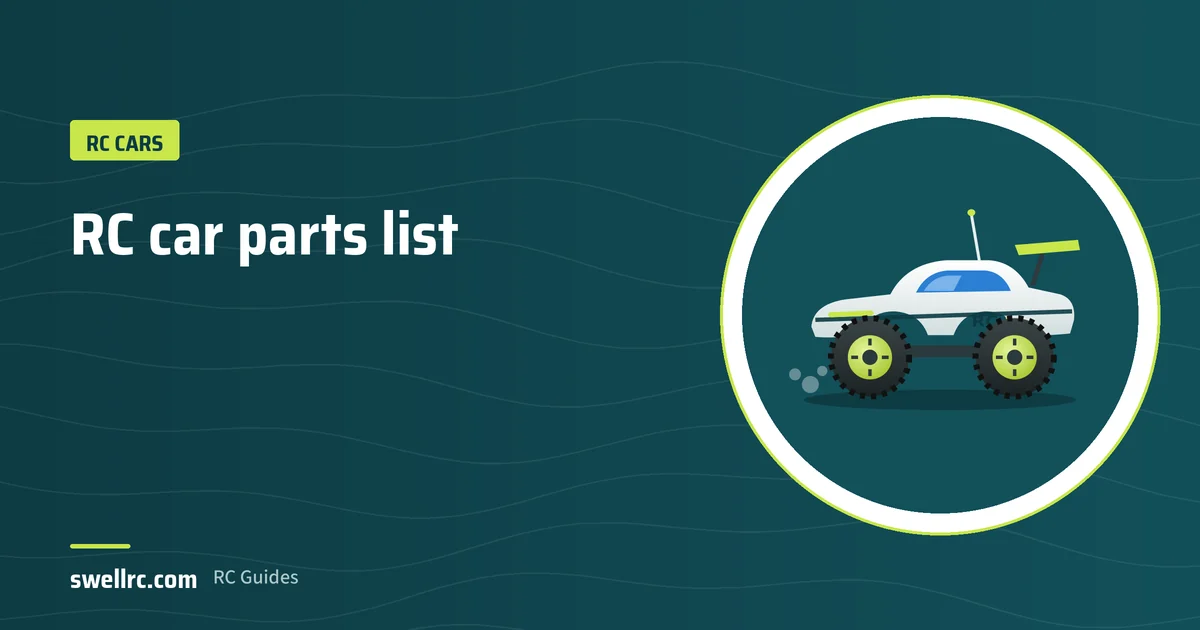 Illustration: RC car parts labelled – SwellRC RC Cars guide